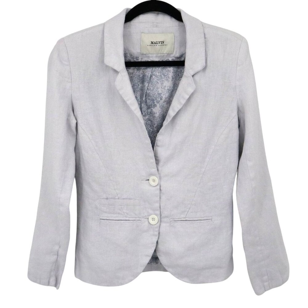 Malvin Women's Blue/Gray Linen Blazer
